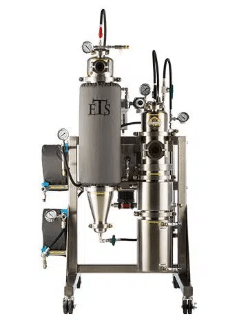 Image of ExtractionTek's miniMeP, a compact hydrocarbon extraction machine, featuring a sleek design with advanced technology for efficient cannabis and hemp extraction, set in a professional workspace