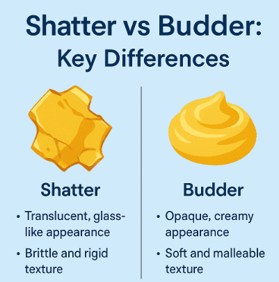 Shatter vs Budder Key Differences