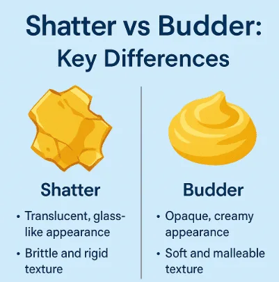 Shatter vs Budder Key Differences